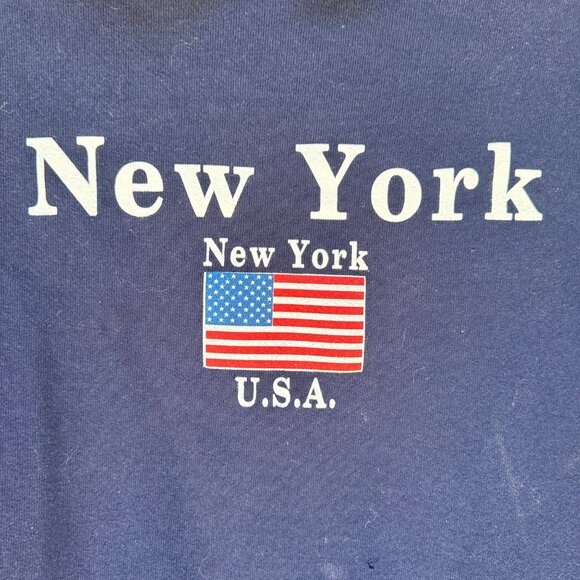 Vintage Jerzees New York USA Blue Sweatshirt Size L - Picture 9 of 11